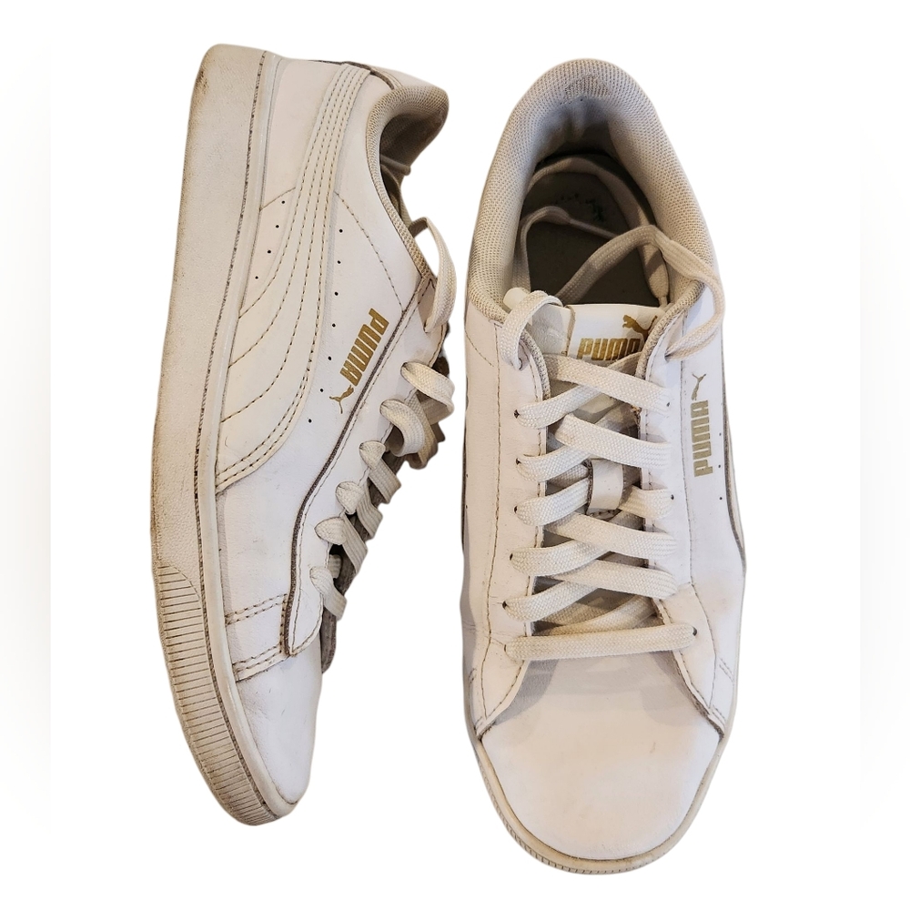 Puma White Lace Up Casual Sneakers - Women's Size 8